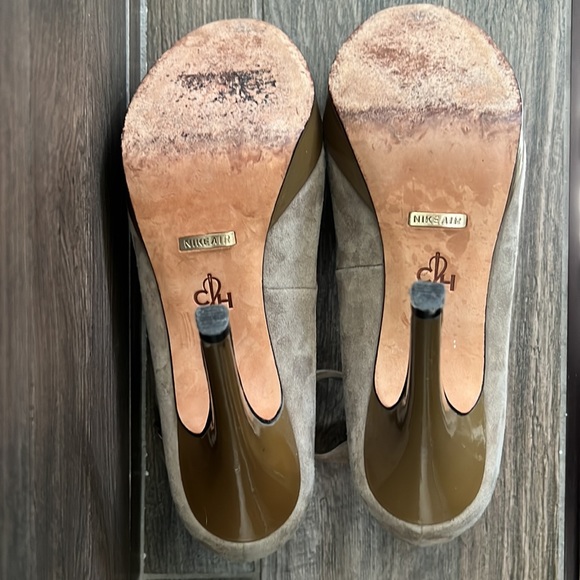 🌹Cole Haan taupe tan suede platform heel with ankle strap size 7 - Picture 5 of 6